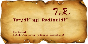 Tarjányi Radiszló névjegykártya